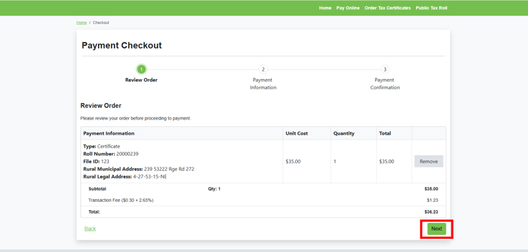 Step 5: Proceed through the Payment Checkout
